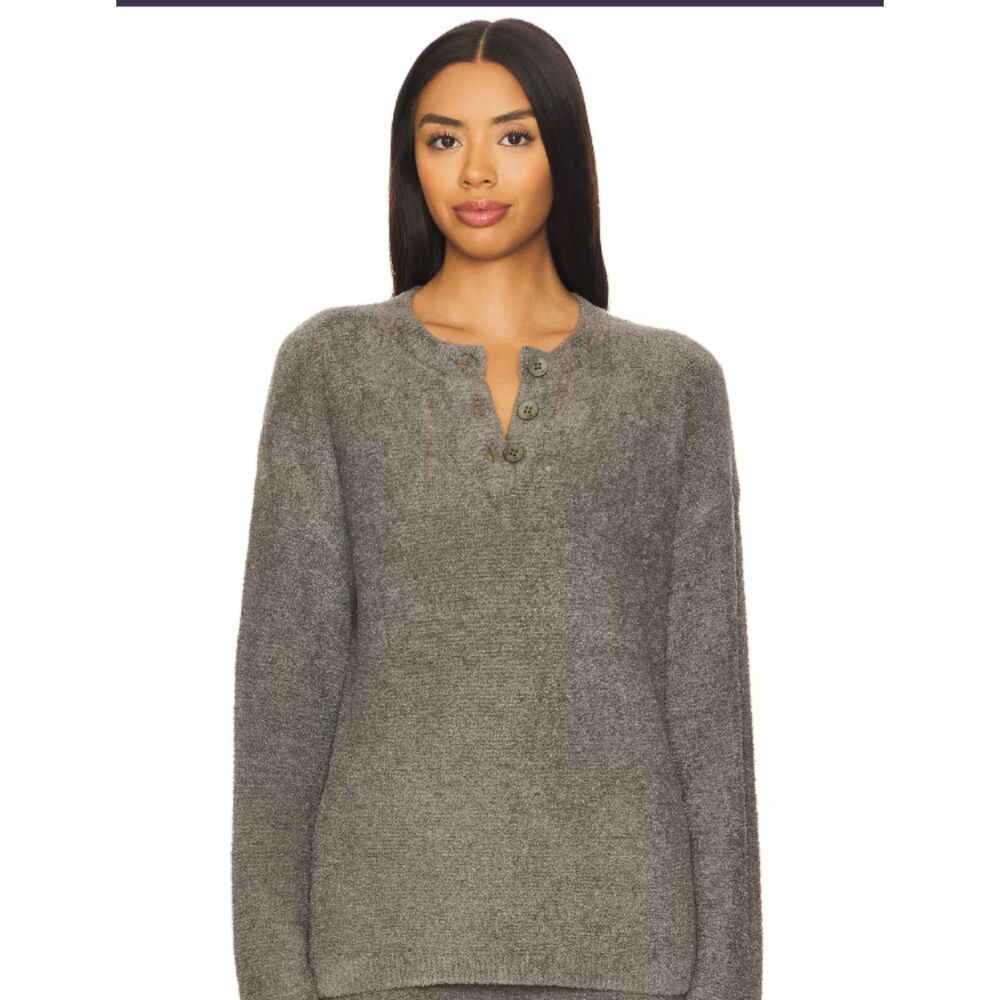 Barefoot Dreams Cozychic Lite Textured Pullover Sweater Soft Snuggly Women's Med